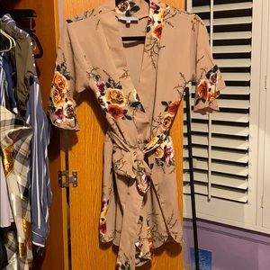Nude floral romper.